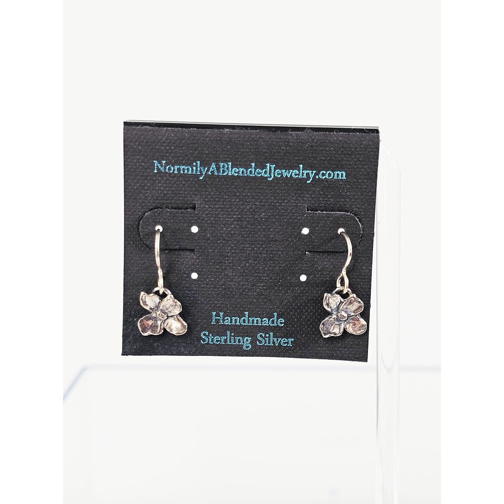 Sterling Silver Handmade Flower Drop Earrings Artists Normily A Blended Jewerly